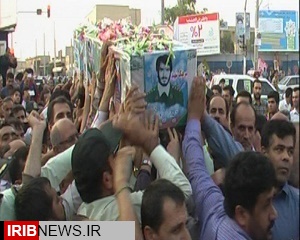 استقبال باشکوه مردم برازجان از پیکر شهید یزدانی