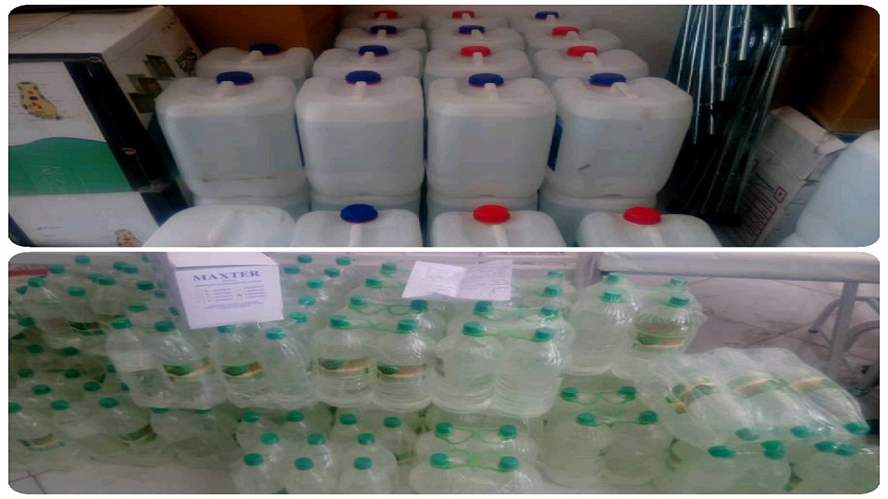 کشف ۳۲ هزار لیتر مواد ضدعفونی کننده احتکار شده در چهارمحال و بختیاری کشف ۳۲ هزار لیتر مواد ضدعفونی کننده احتکار شده در چهارمحال و بختیاری