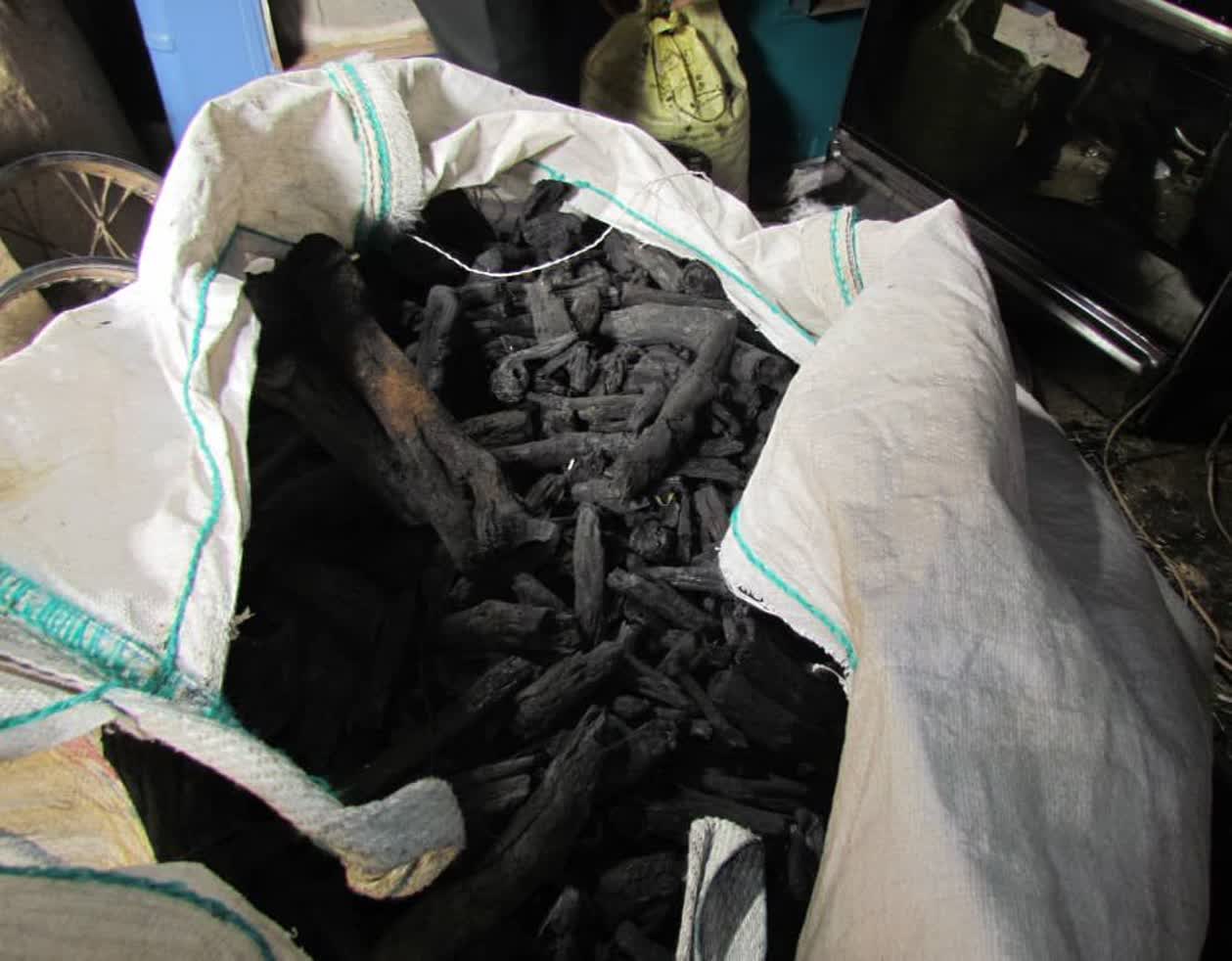 کشف ۲۷۰كيلوگرم زغال تاغ در مزرعه محمد آباد روستای چاه ملک