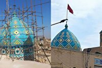 آغازمرمت سردر حمام خان در مجموعه بازار کاشان