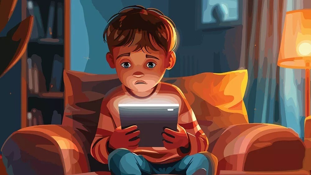 عصر دیجیتال و دگرگونی تعاملات؛ از خانواده تا محیط آموزشی بچه ای در حال نگاه به صفحه نمایش گوشی