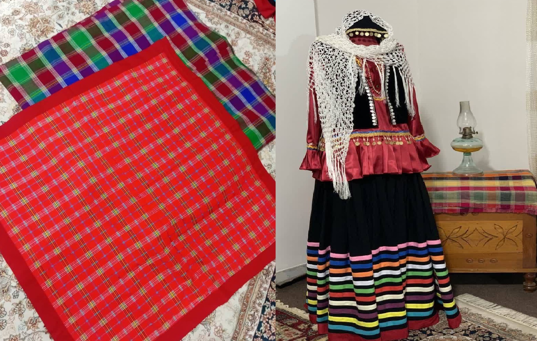 چادرشب و لباس قاسم‌آبادی لنگرود در ویترین‌های پاریس