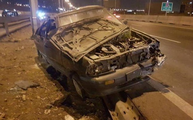 برخورد پراید با گاردریل در جاده مایان_ تبریز با ۶ مصدوم