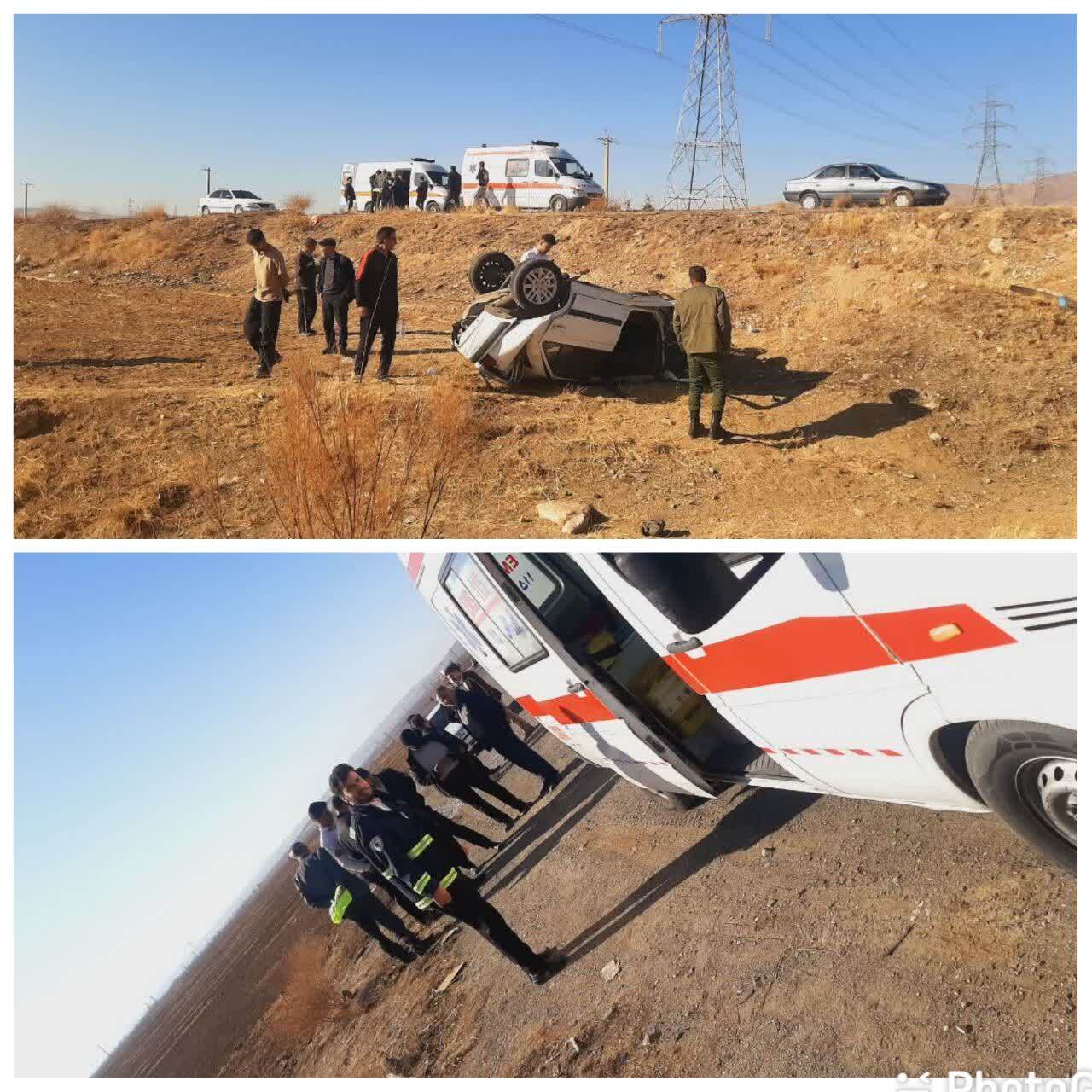 واژگونی سمند در محور ازنا پس از گردنه قاقان